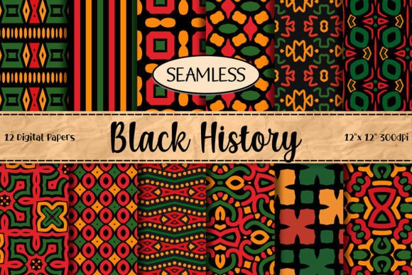 12 Black History Seamless Tiles Patterns for Creative Celebrations