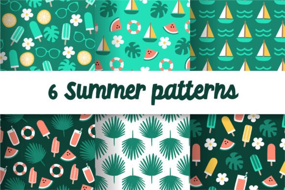 6 Summer Holiday Seamless Patterns for Creative Projects