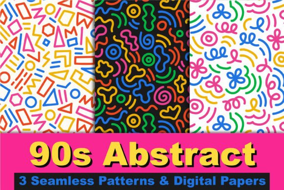 90s Retro Abstract Patterns Papers: A Timeless Design Resource
