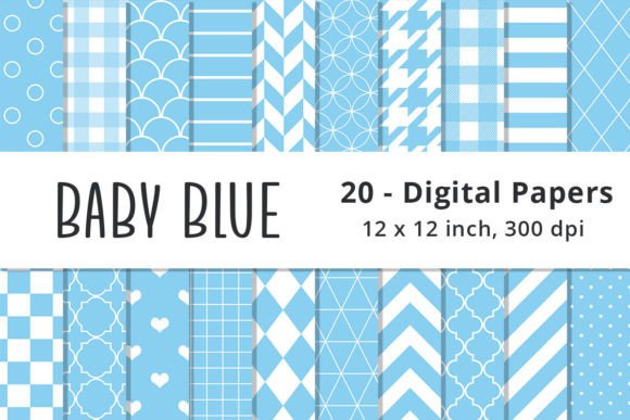 Baby Blue Digital Paper Patterns – A Versatile Resource for Creative Projects