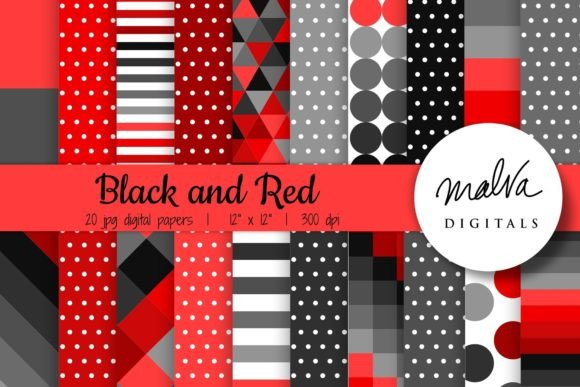 Black and Red Geometric Patterns