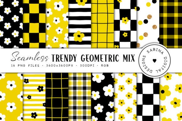 Black Yellow Trendy Geometric Patterns: A Modern Design Essential