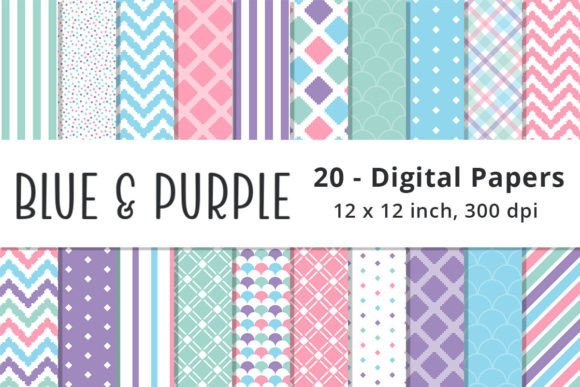 Blue, Purple, Pink, and Green Patterns: A Versatile Design Resource for Creative Projects