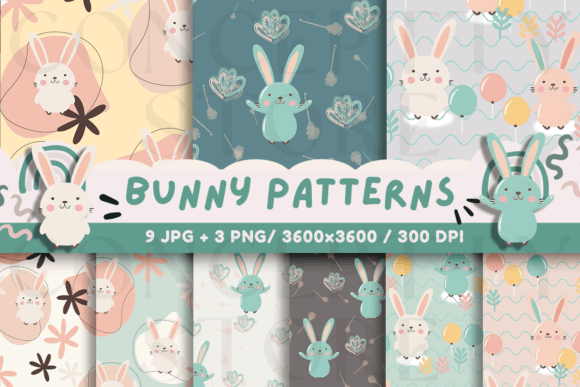 Bunny Seamless Patterns, Digital Papers Minimal Theme: A Modern Craft Essential