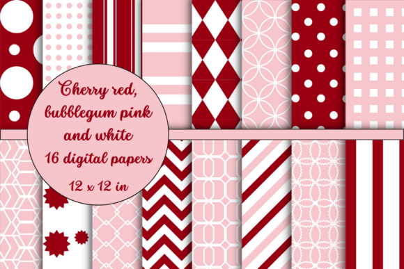Cherry Red and Bubblegum Pink Patterns: A Versatile Design Asset for Creative Professionals
