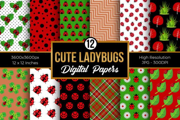 Cute Ladybug Digital Paper Patterns: A Creative Resource for Craft Enthusiasts
