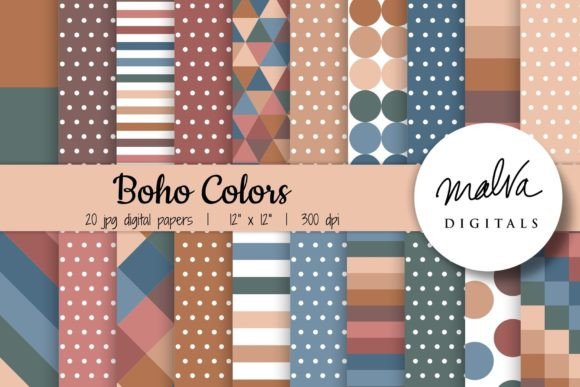 Dark Boho Colors Geometric Patterns