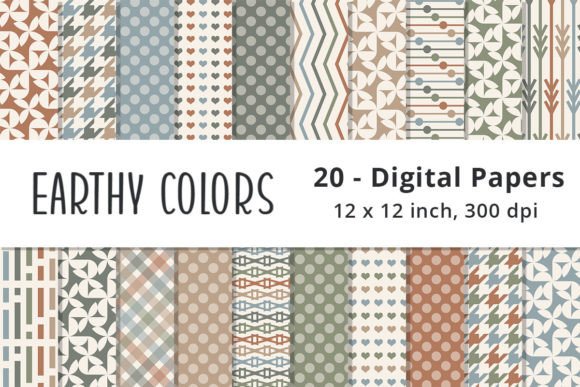 Earth Tones Digital Paper Patterns: A Versatile Resource for Creative Projects