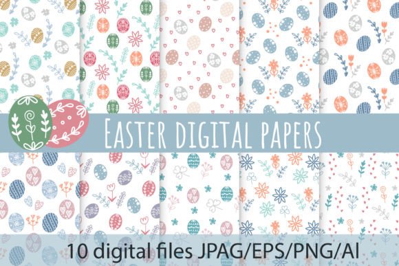 Easter Digital Papers. Spring Patterns
