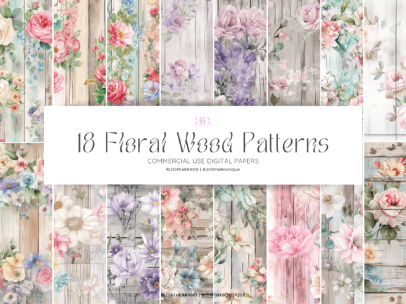 Floral Wood Seamless Repeating Patterns
