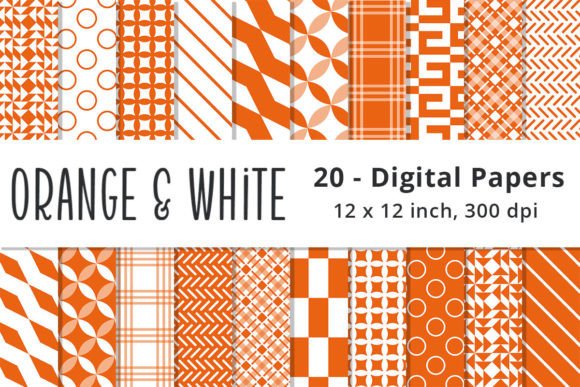 Orange and White Digital Paper Patterns: A Creative Powerhouse for Modern Designers