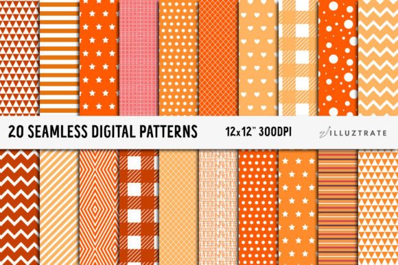 Orange Digital Paper Seamless Patterns