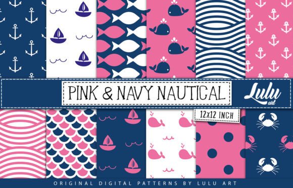Pink and Navy Nautical Patterns: A Stylish and Versatile Design Choice