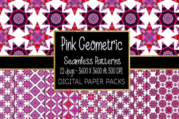 Pink Geometric Seamless Patterns: A Versatile Resource for Designers