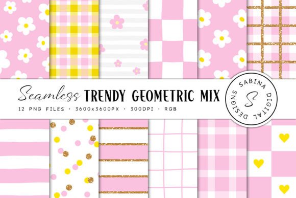 Pink Yellow Trendy Seamless Patterns: A Creative Powerhouse for Designers