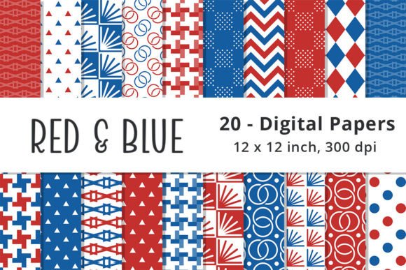 Red, White and Blue Geometric Patterns: A Versatile Design Asset for Creative Projects