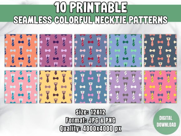 Seamless Colorful Necktie Patterns: A Versatile Resource for Designers and Creators