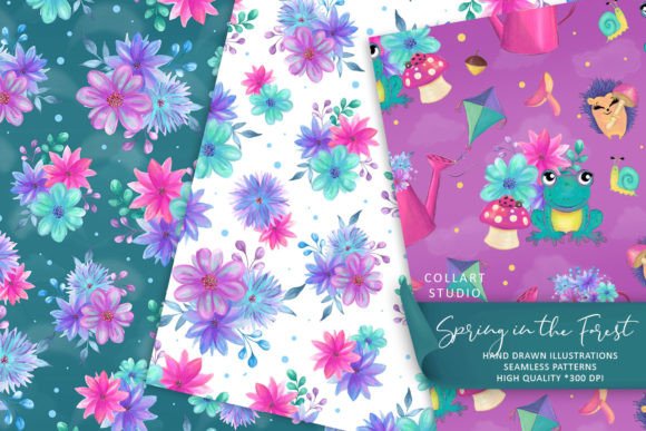 Spring Forest, Cute Animals Patterns: A Creative Resource for Artists and Designers