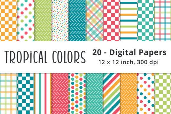 Tropical Colors Digital Paper Patterns: A Creative Resource for Summer-Themed Projects