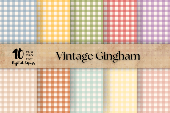 Vintage Gingham Patterns Digital Paper: A Timeless Design for Creative Projects