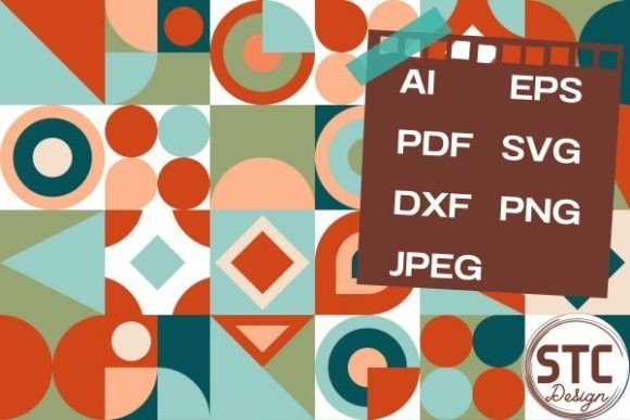 Vintage Retro Bauhaus Style Patterns