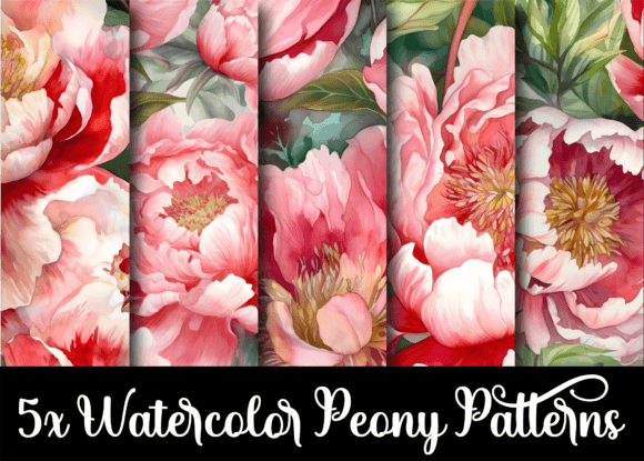 Watercolor Peony Flower Patterns: A Playful Elegance for Your Designs