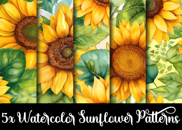 Watercolor Sunflower Flower Patterns: A Creative Resource for Design and Expression
